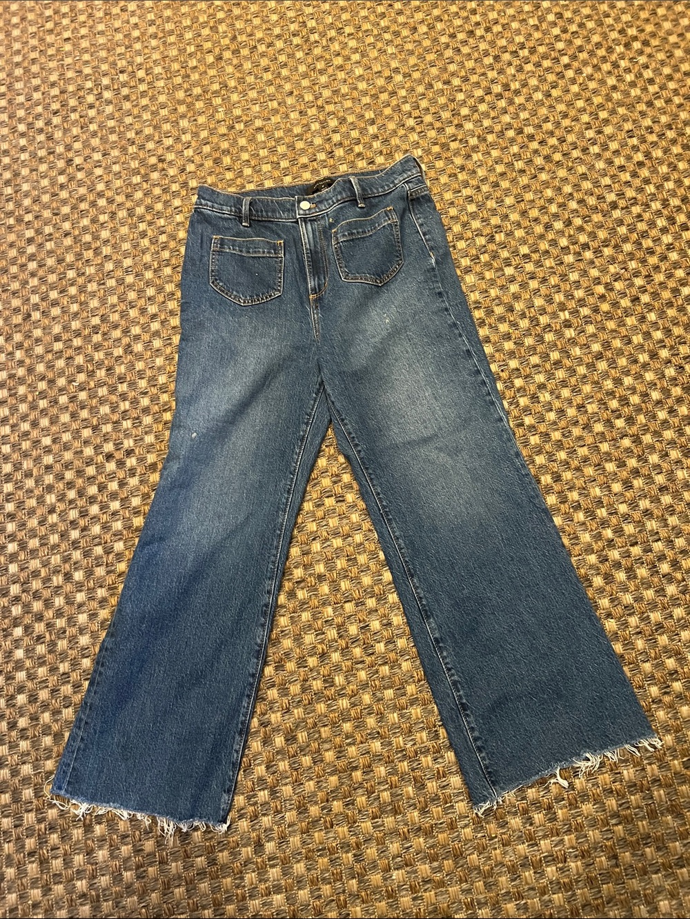 Ann Taylor Dark Blue Wide-Leg Denim Jeans 8 P